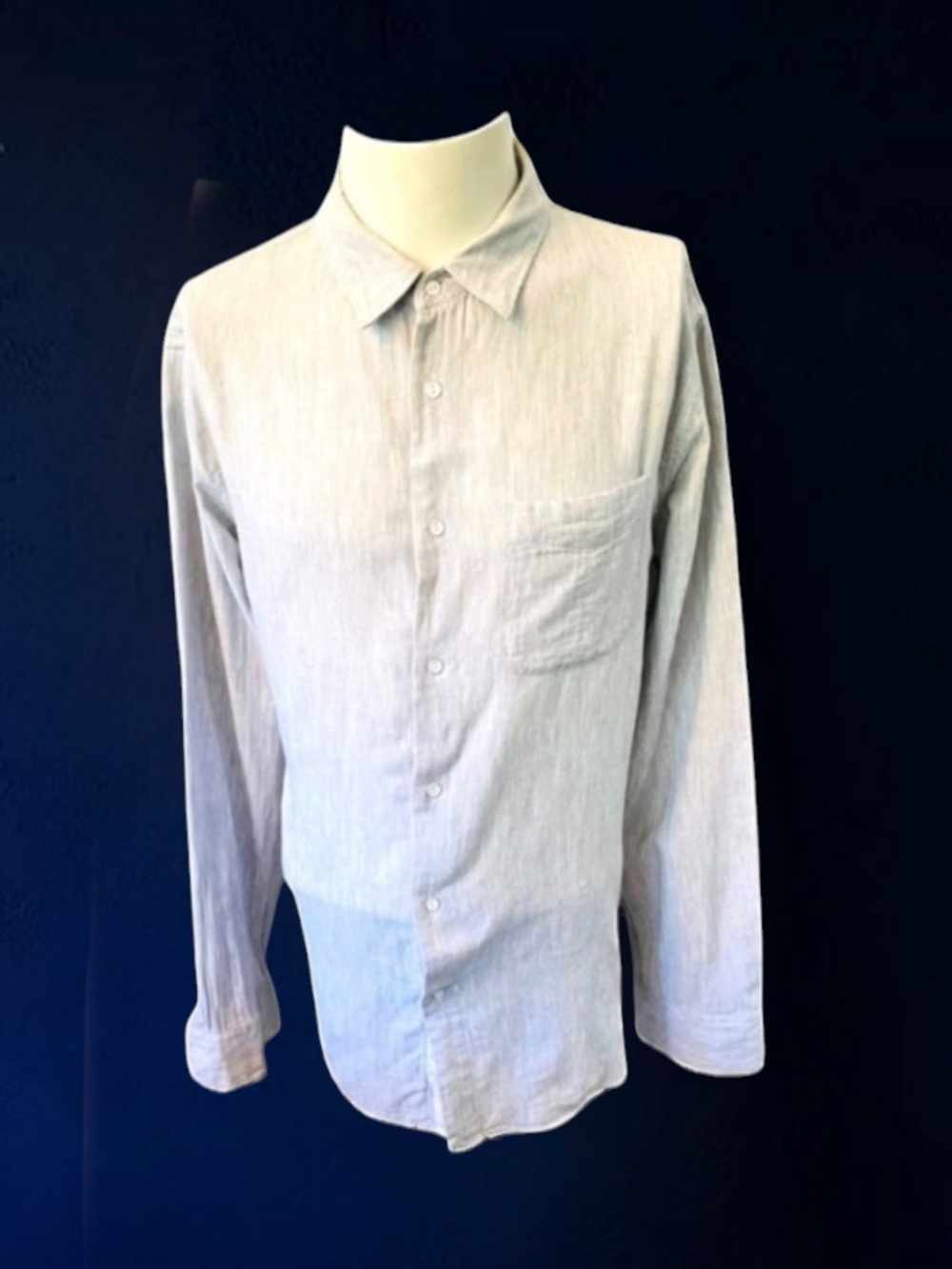 RAG & BONE Mens Brushed Cotton Light Grey Classic Fit Shirt Size XL